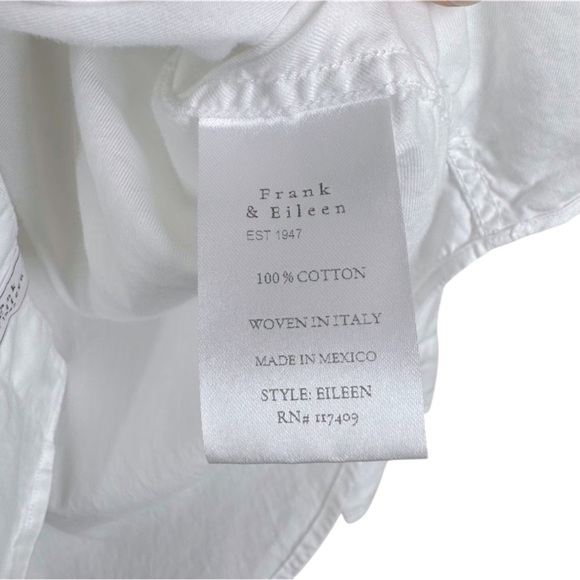 Frank & Eileen White Button Up Eileen Shirt Classic Minimalist Women's Size XL - Picture 6 of 7